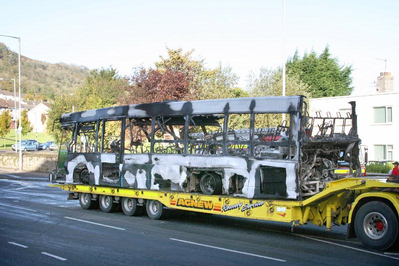 The remains of 485 are recovered by Agnews - Cloughfern Corner - October 2010 - [ Paul Savage ]