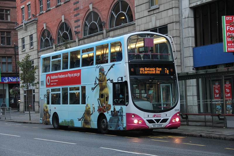 B9TL 2205 with Vodaphone advert - Howard Street - Sep 2012 [ Martin Young ]