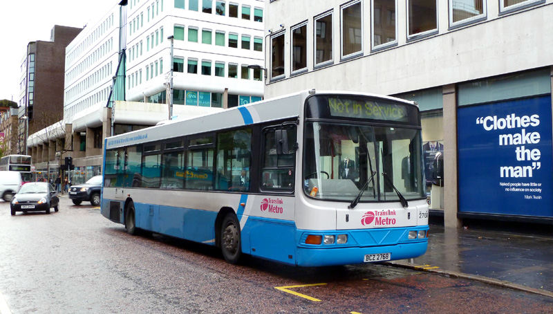 Ulsterbus B10BLE 2768 on loan to Metro - Castle Street - Nov 2012 [ Paul Savage ]